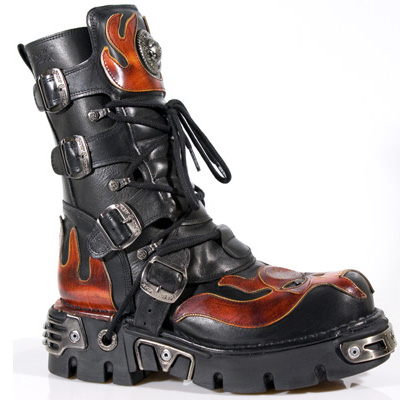 Hoge schoen, Boot M. 107- S1 zwart/rood Hoge schoen, Boot M. 107- S1 zwart/rood